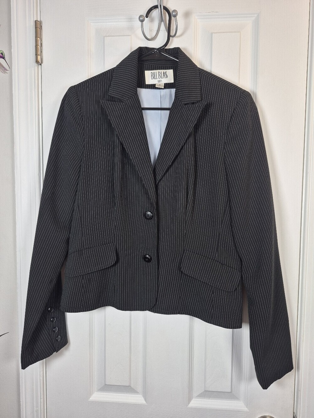 Bill Blass Vintage Pinstripe Blazer 6 Hourglass Tailored Power Jacket Officecore